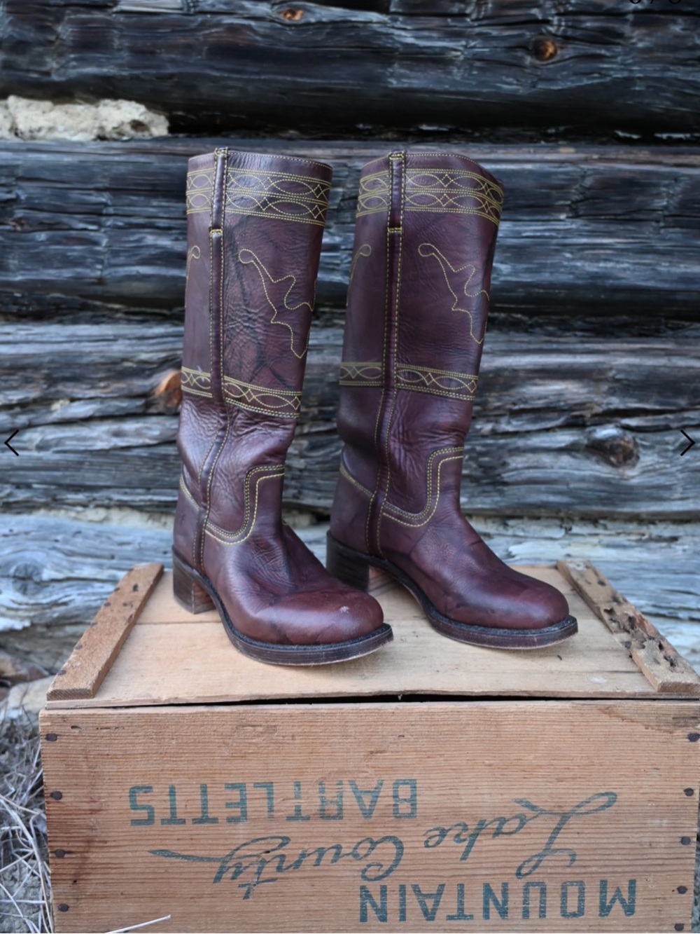 Frye Campus Boots with Embroidered Steer - Picture 3 of 5